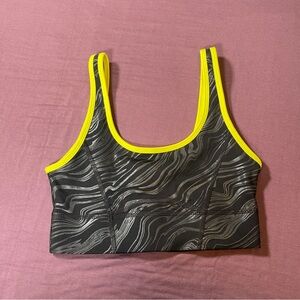 Fabletics XS Sports Bra - Black With Yellow